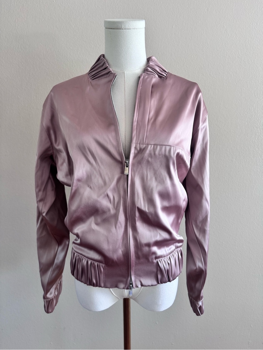 APL Satin Bomber Jacket in Pink/Mauve